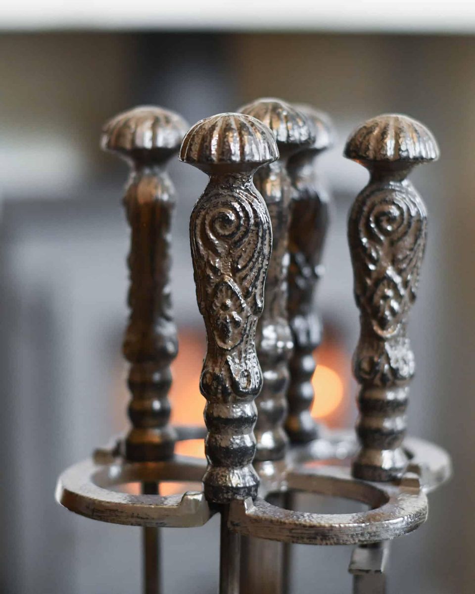 Close-Up of Tool Handles for "Donnington" Ornate Companion Set 80cm