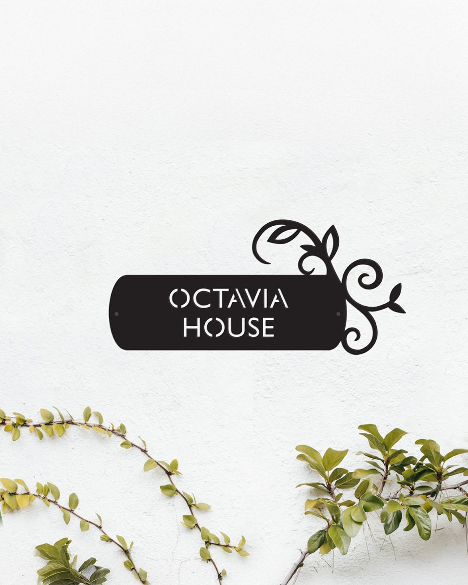 "Lovestone" House Name Sign Created From Steel and Finished in Black