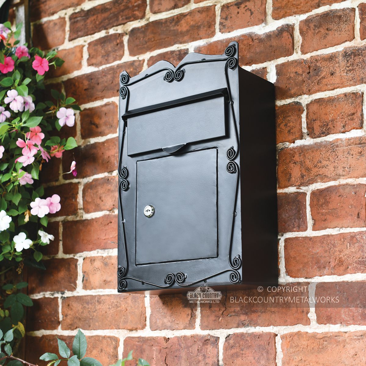Lockable Door on the Front of the "Mulrose" Slim Wall Mounted Post Box