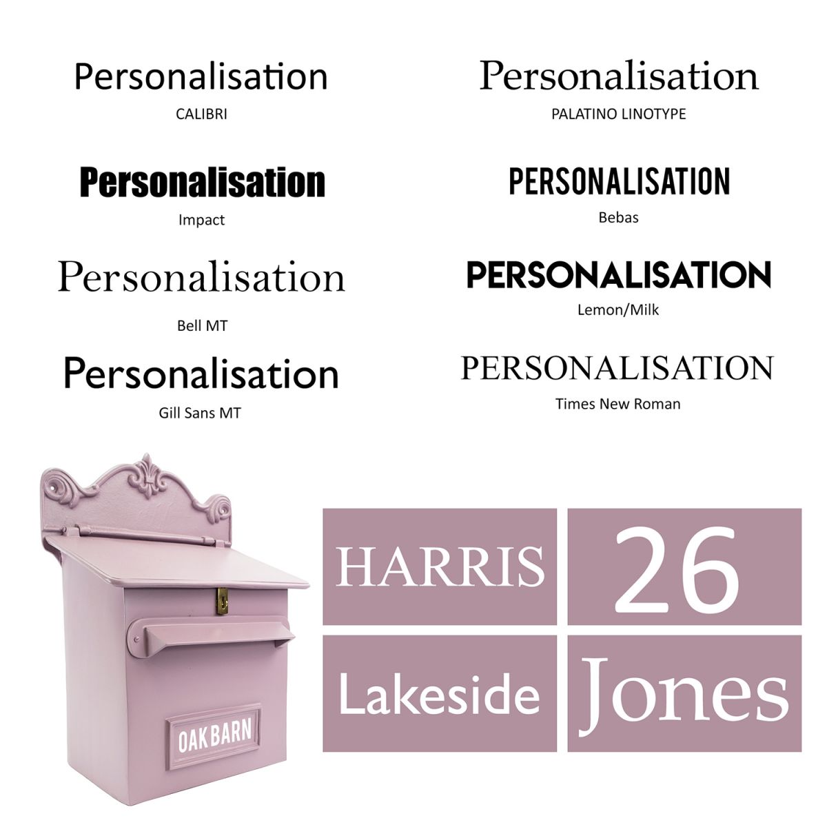 Vinyl Personalisation Available on the "Savannah Sunset" Goldhay Secure Post and Parcel Box