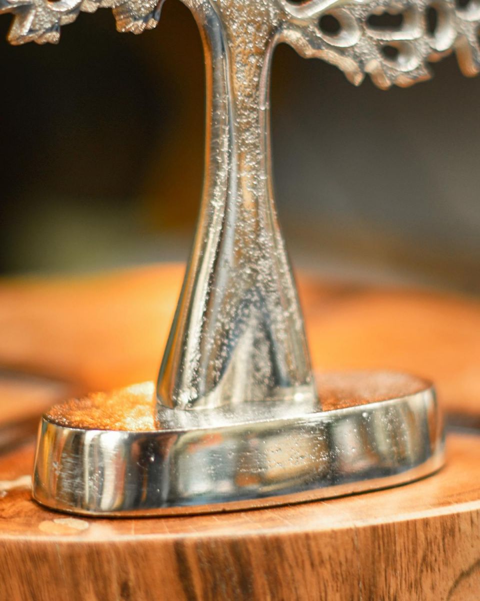 Close-up of the Base of the "Tree of Life" Antique Silver Ornament 