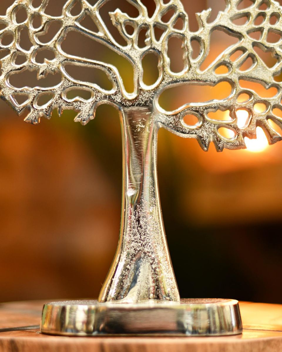 Close-up of the Base of the "Tree of Life" Antique Silver Ornament 