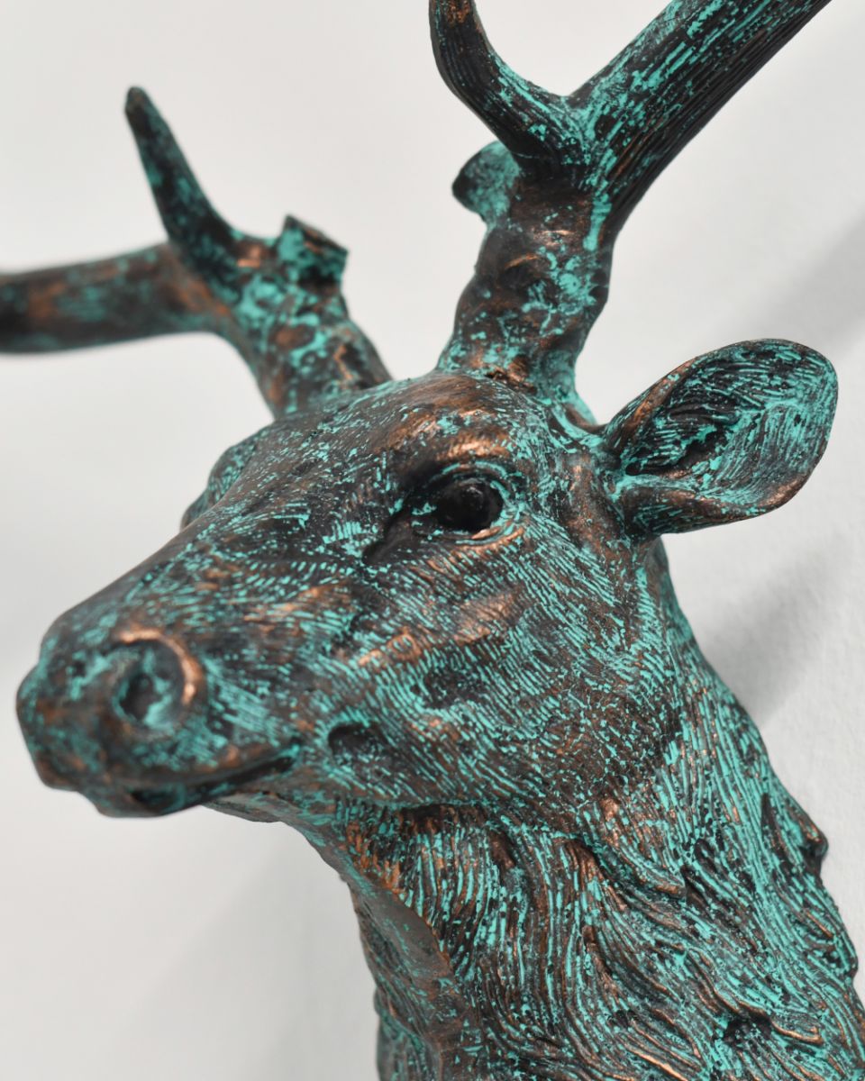 Cast Aluminium Stag Wall Art Face 