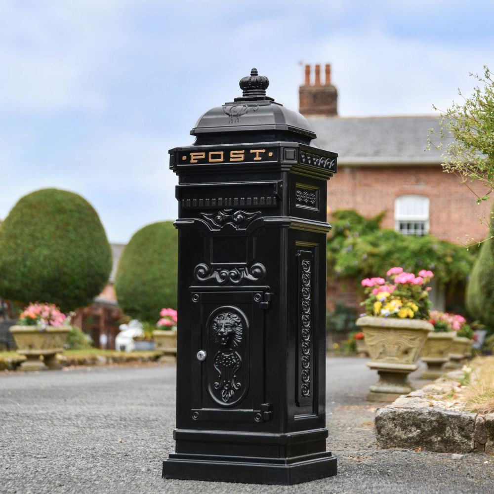 “Blackberry Harvest” Black Camden Deluxe Free Standing Post Box