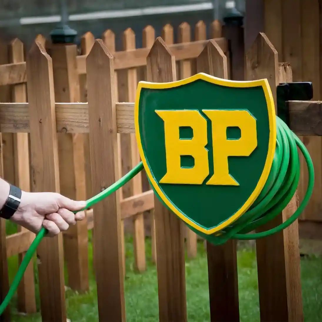 “British Petroleum” Garden Hose Holder in Situ