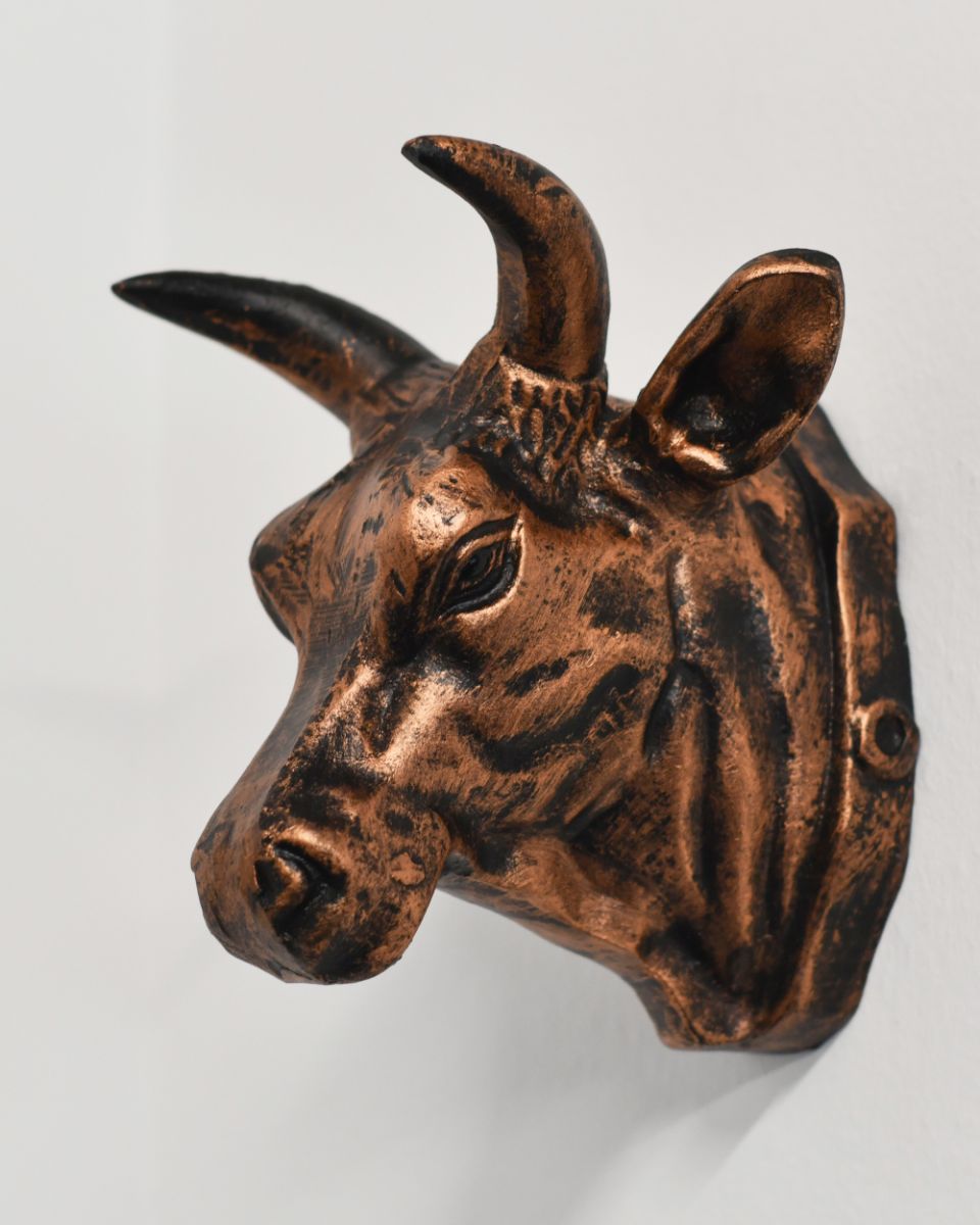 Side Of ThAluminium Bronze Bull Wall Art 