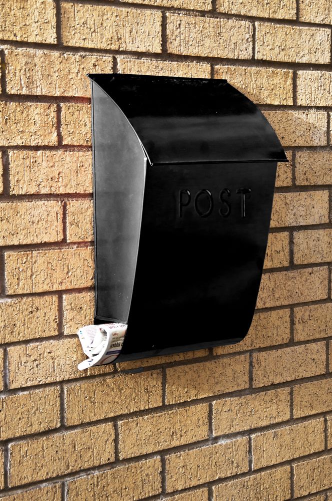 Evening Hush Berkley post box with newspaper holder finished in black
