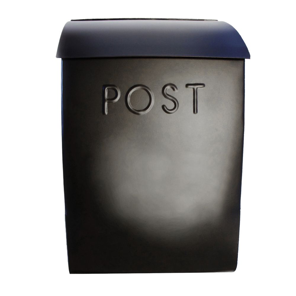 Evening Hush Berkley post box with newspaper holder finished in black