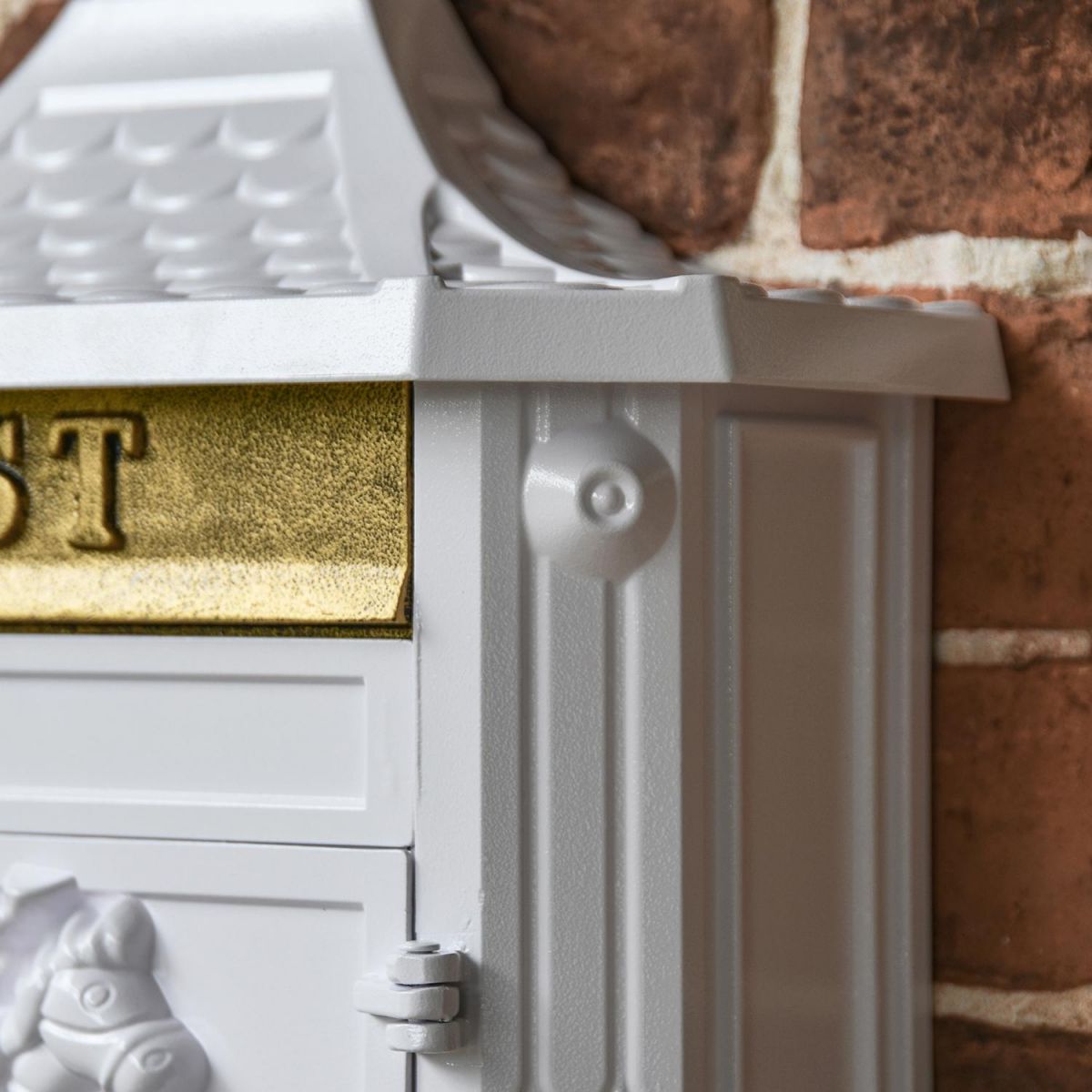 Close-up of the white Finish on the Post Box