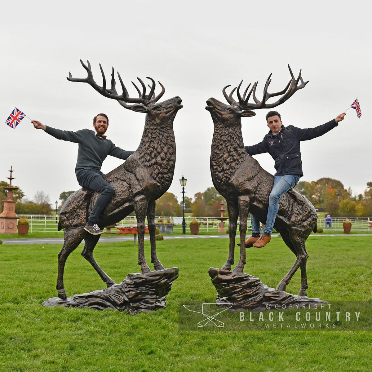 "Highland Prince" Stag on Rock Sculpture
