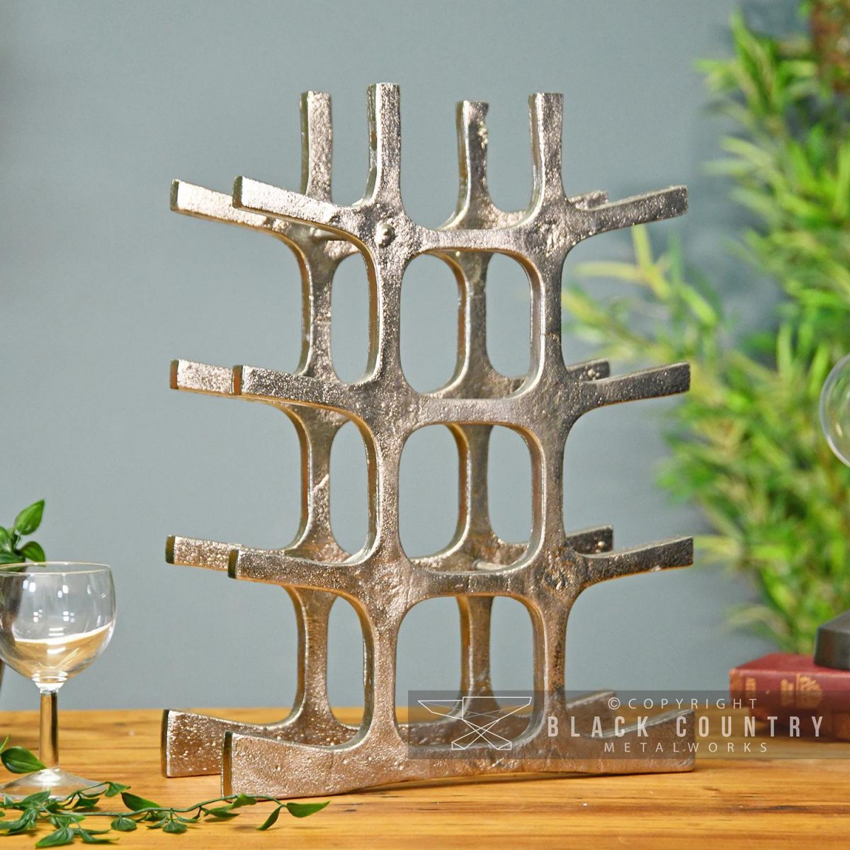 12 Bottle Wine Rack Sitting on a Counter