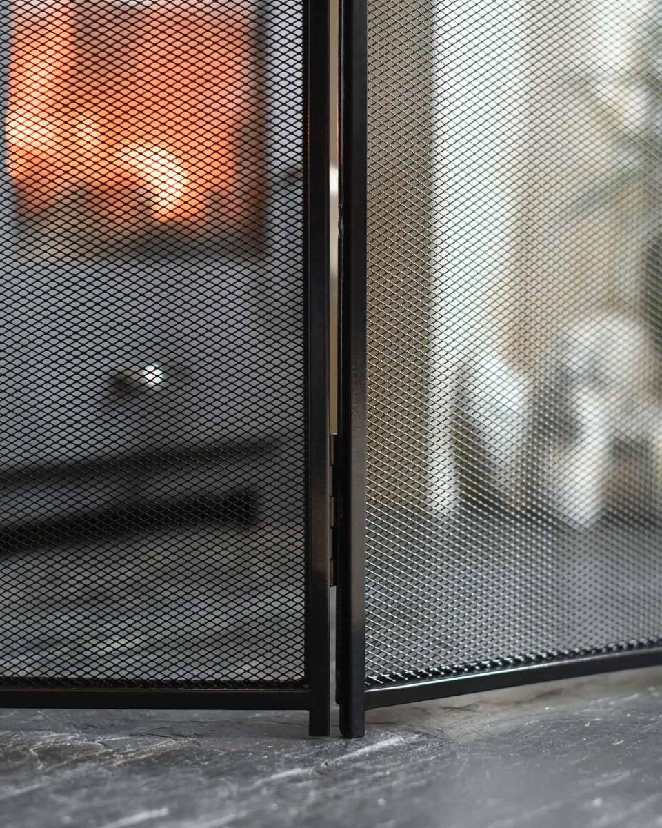 Close-Up of Integral Mesh for “Minster” Three Fold Fire Screen