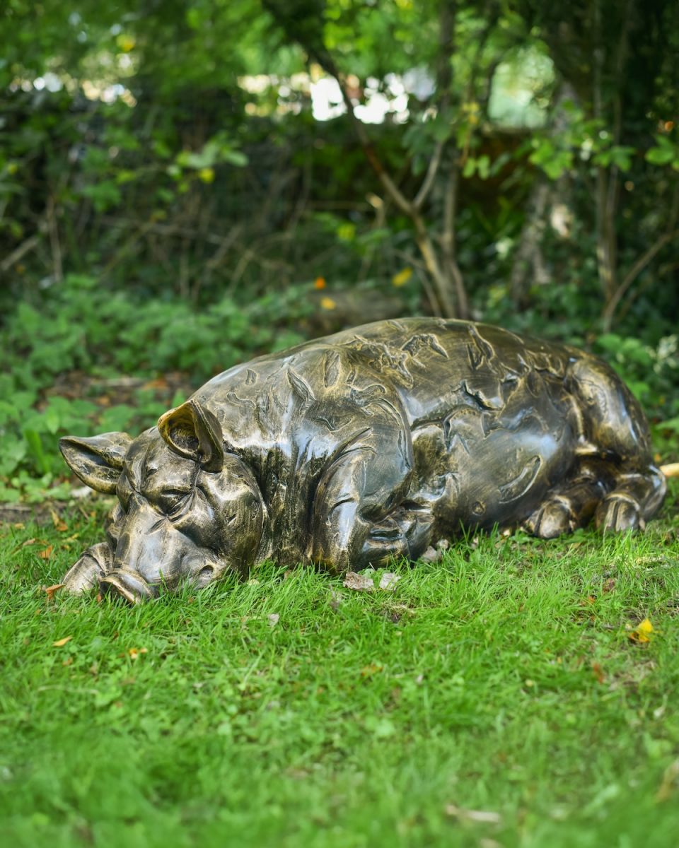 "Penelope" the Sleeping Pig Garden Sculpture