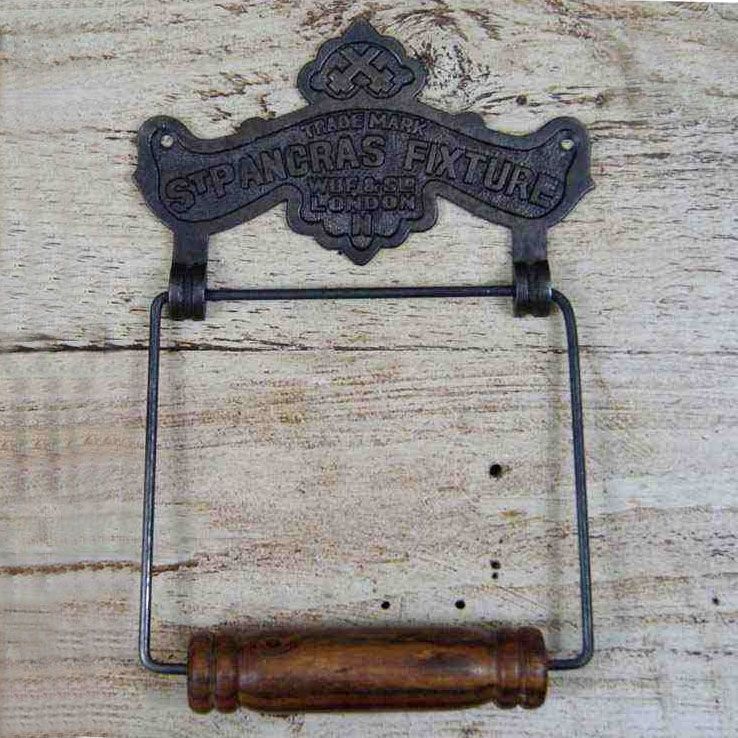 "St Pancras Fixture" Antique Iron Toilet Roll Holder