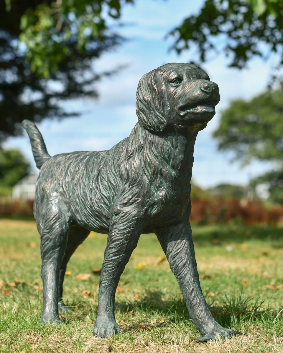 "Sunny" the Verdigris Retriever Dog Sculpture
