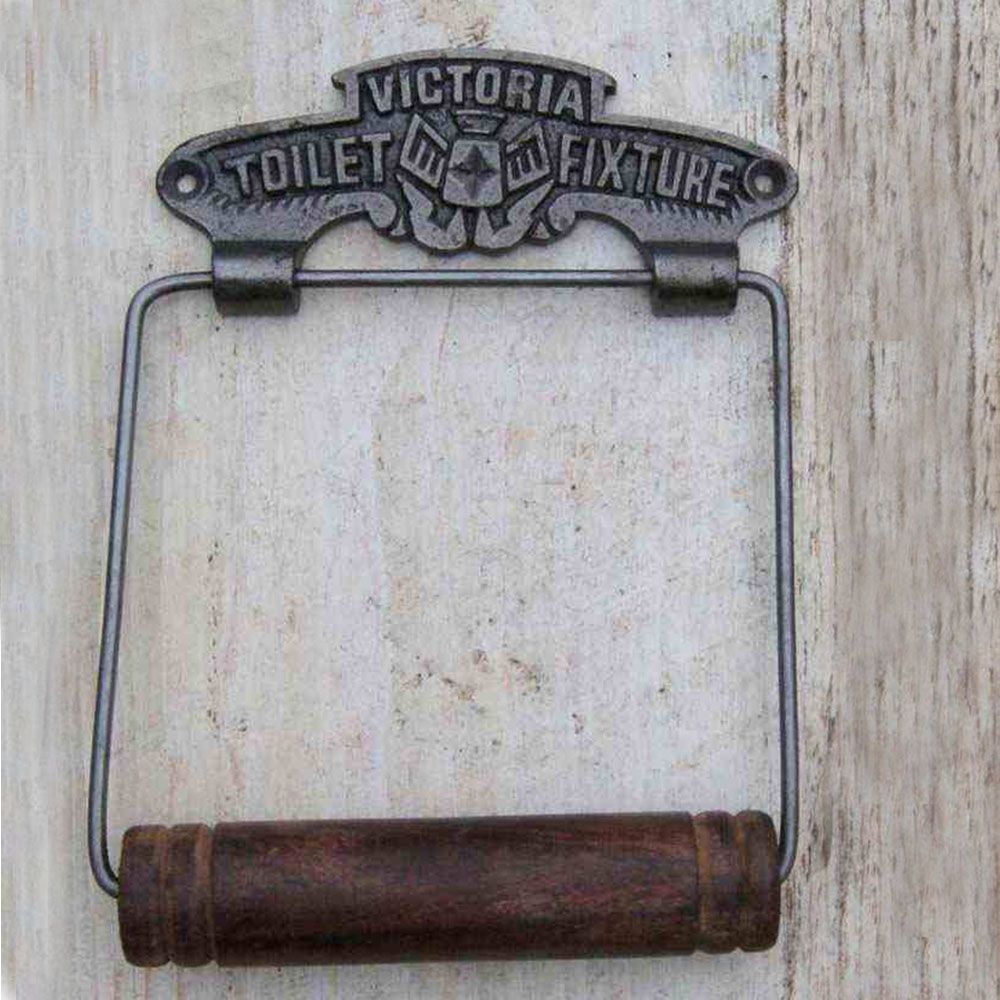 "Victoria" Natural Iron Toilet Roll Holder