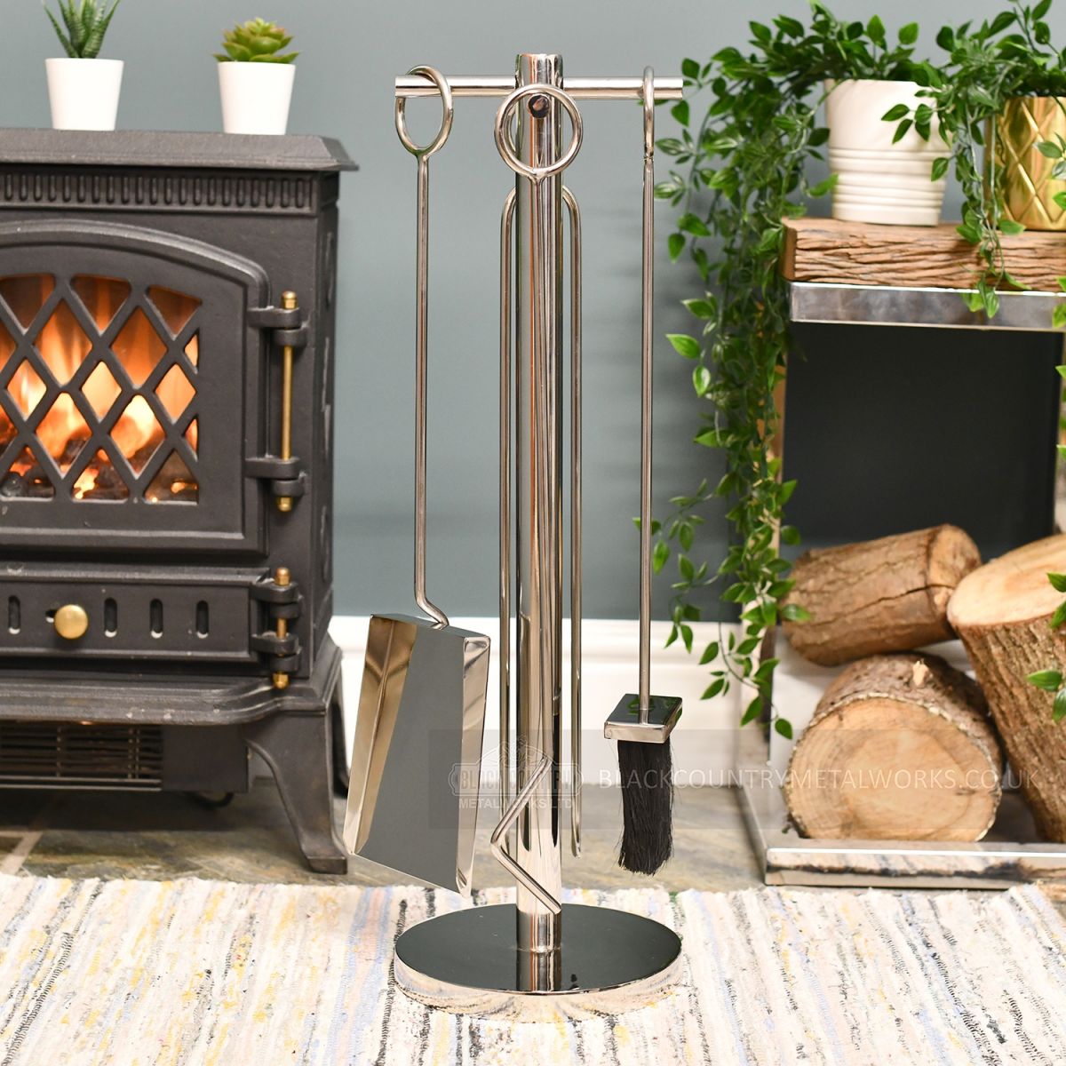 “Westgate Park” Companion Set Finished in Stainless Steel 