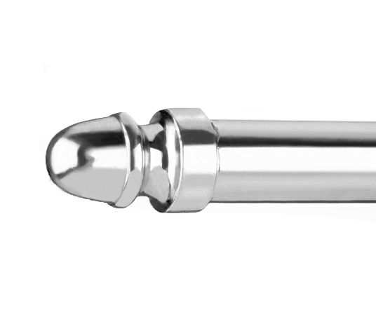 Bright Chrome Stair Rods - Acorn Finial - 12mm