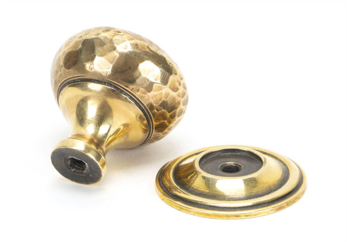 Aged Brass Hammered Mushroom Cabinet Knob Parts