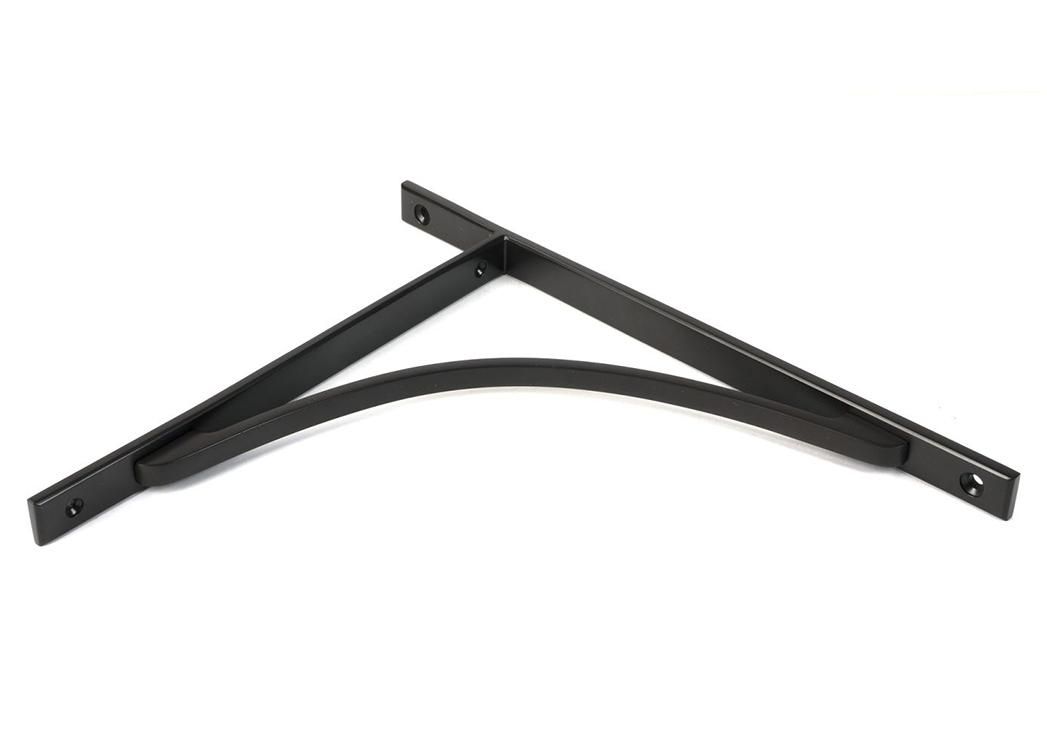 Close-Up of Aged Bronze "Appleton" Traditional Arched Shelf Bracket - 314mm x 250mm