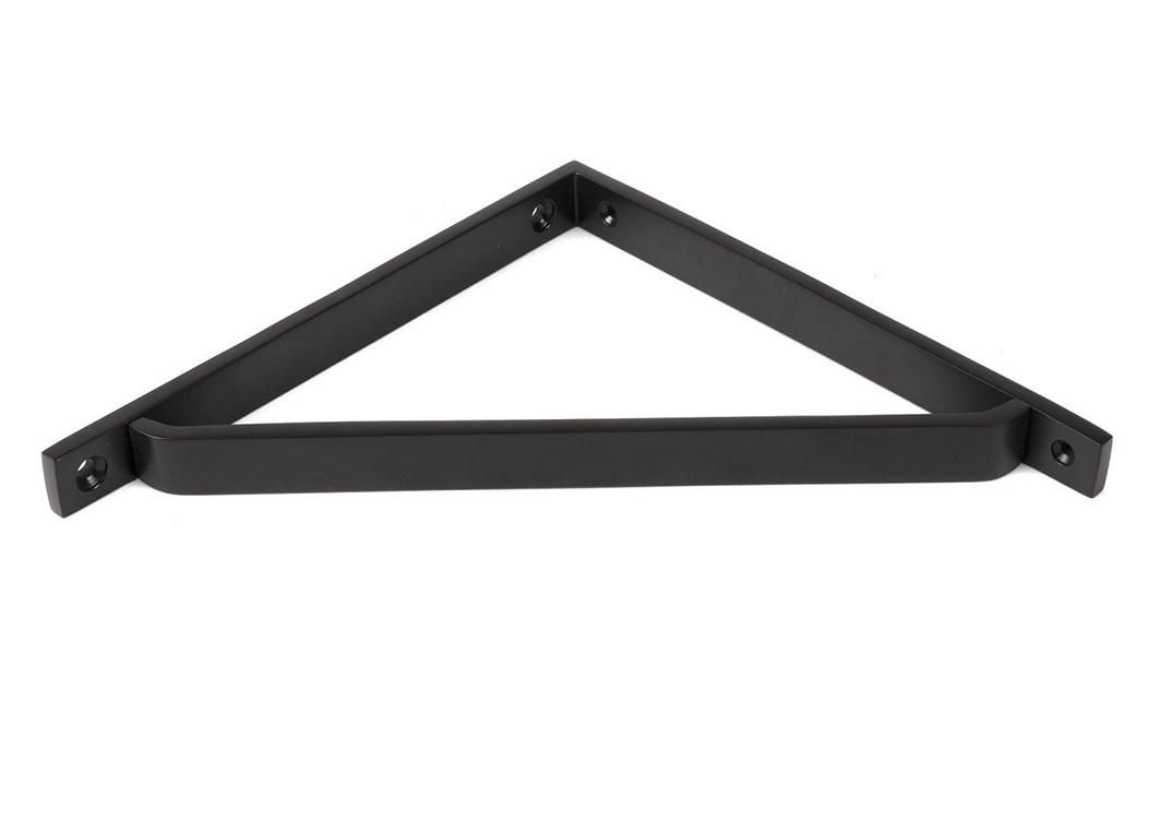 Close-Up of Aged Bronze "Emmanuel" Modern Shelf Bracket - 200mm x 200mm