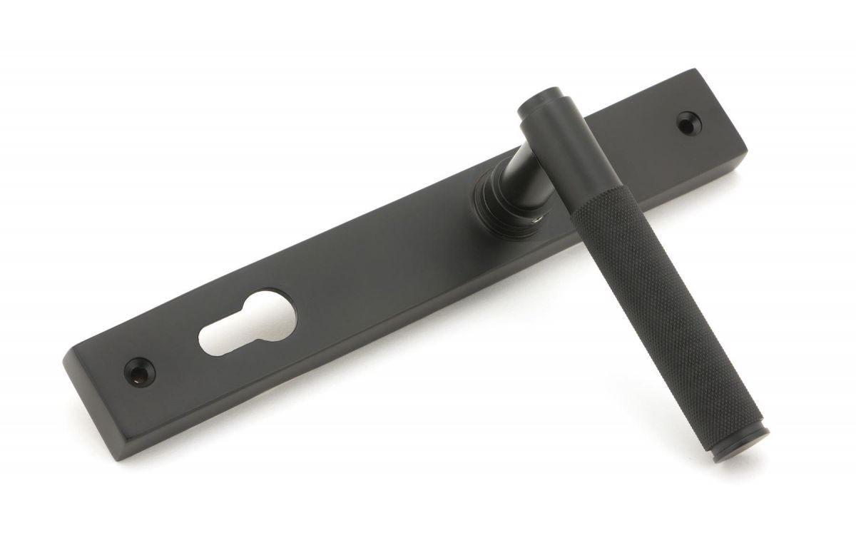 Aged Bronze Slimline Espag Lever Door Handle Side