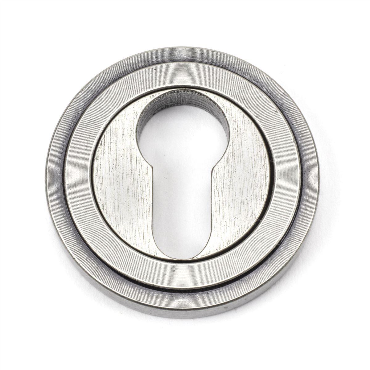 Aged Pewter Art Deco Circular Euro Escutcheon