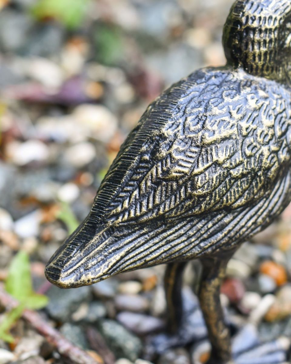 Close up of sculpture"s back and wing details