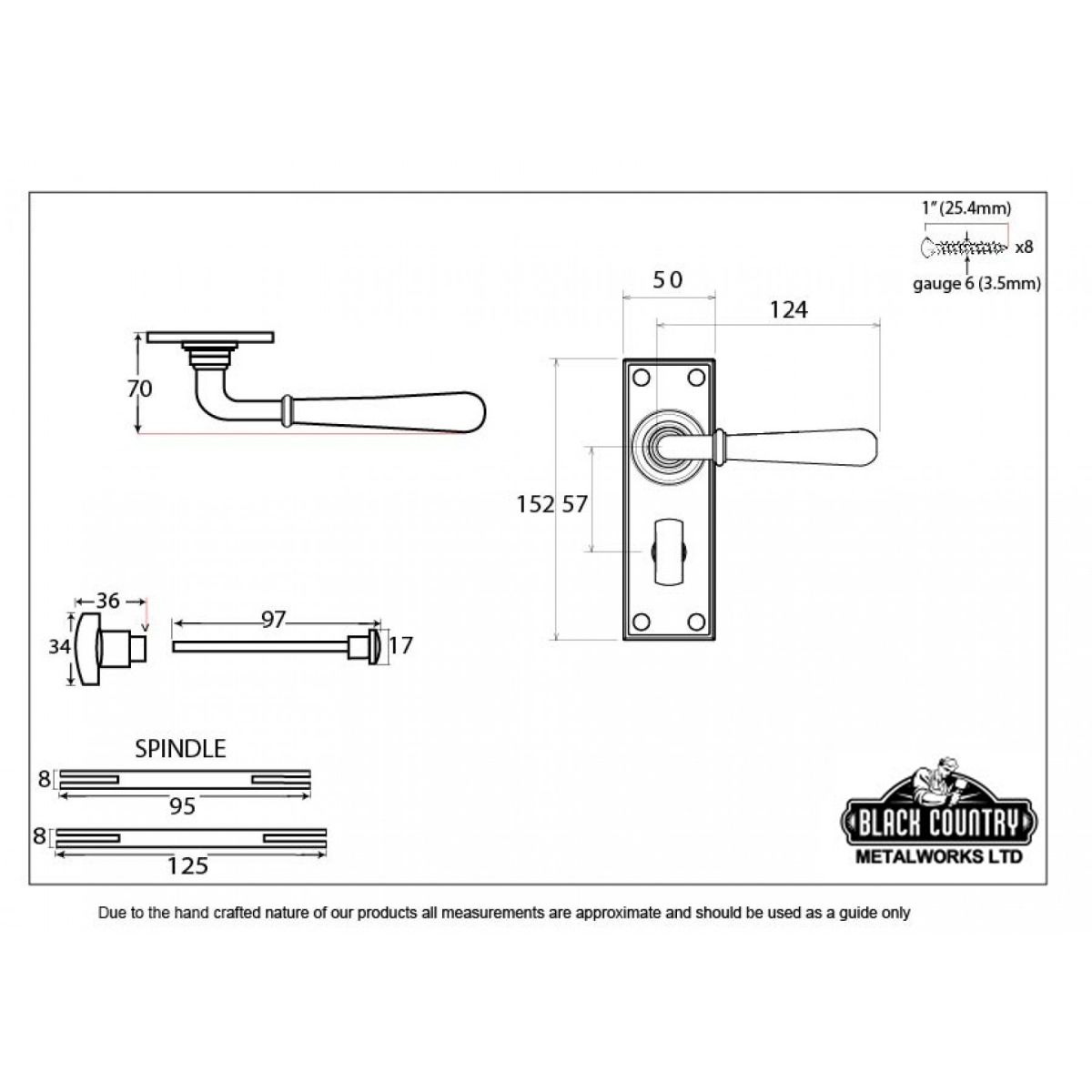 "Emerson" Antique Brass Sprung Lever Door Handles With Bathroom Lock