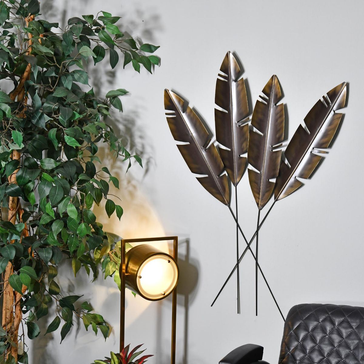 Feathers Wall Art in an Antique Bronze Finish