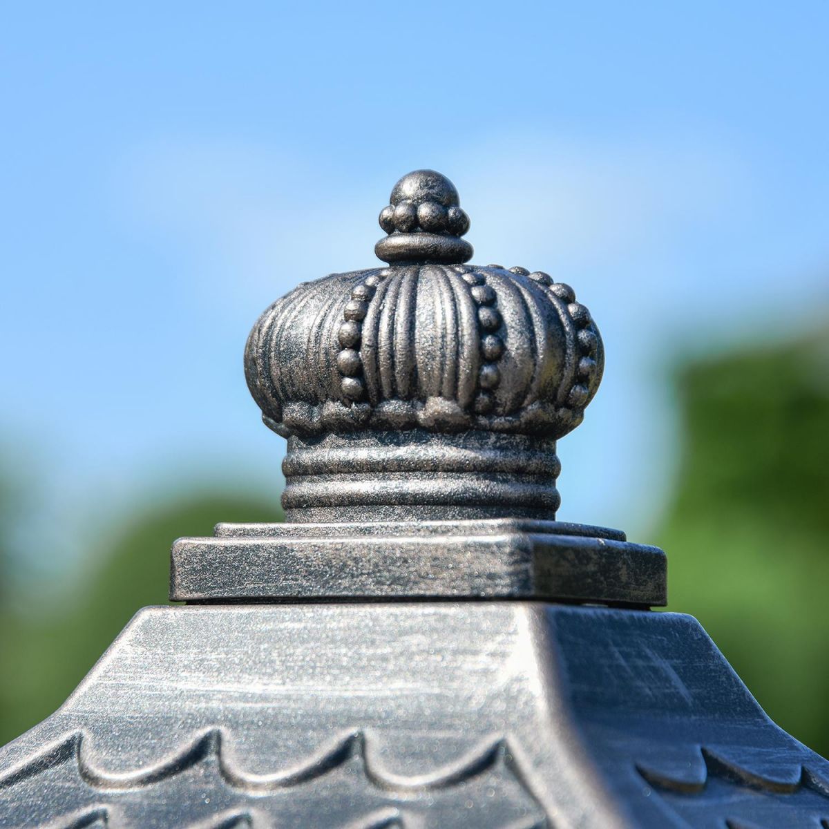 Ornate Finial on Top of the Antique Bronze Huntingdon Post Box