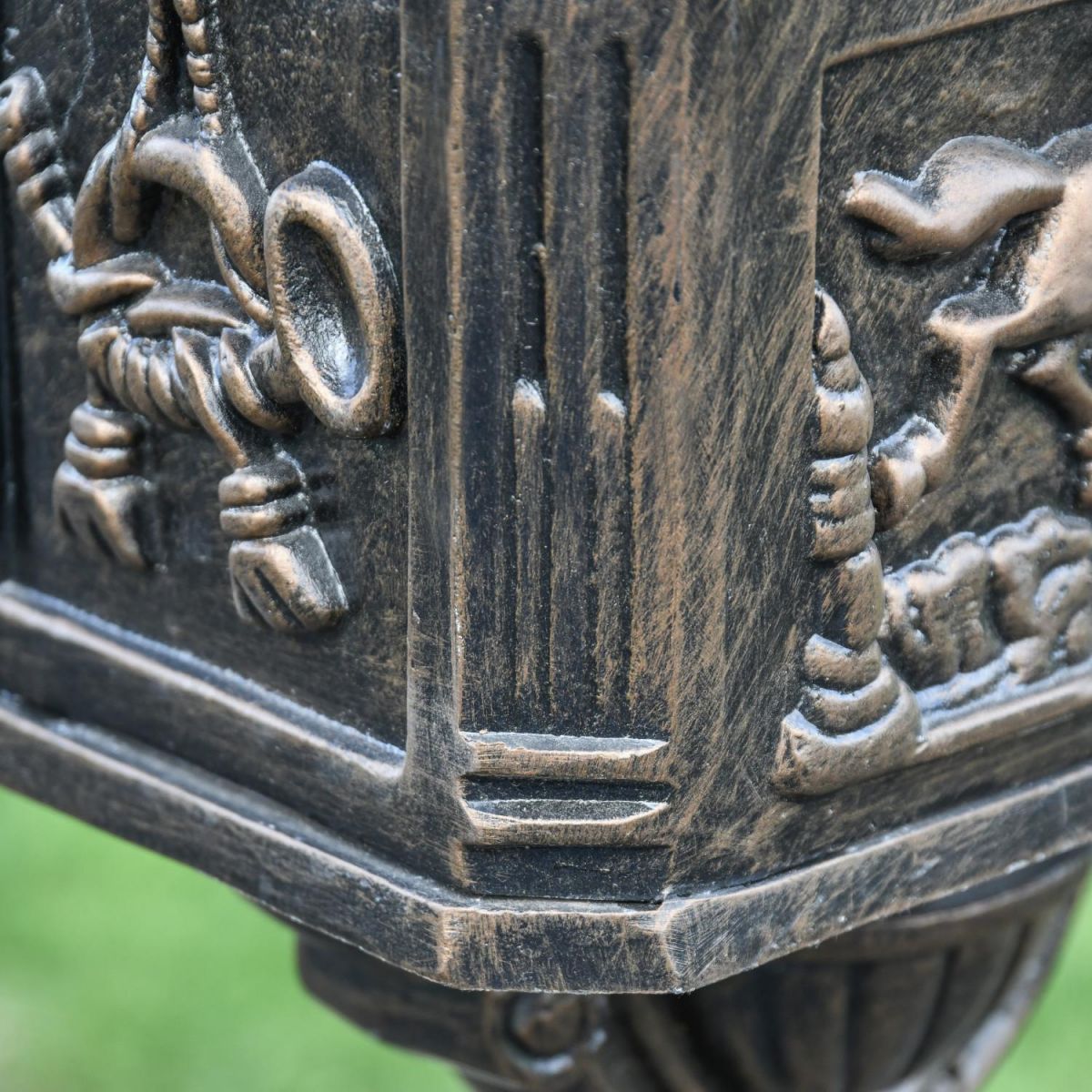 Close-Up of Engraving on Victorian Freestanding Post Box