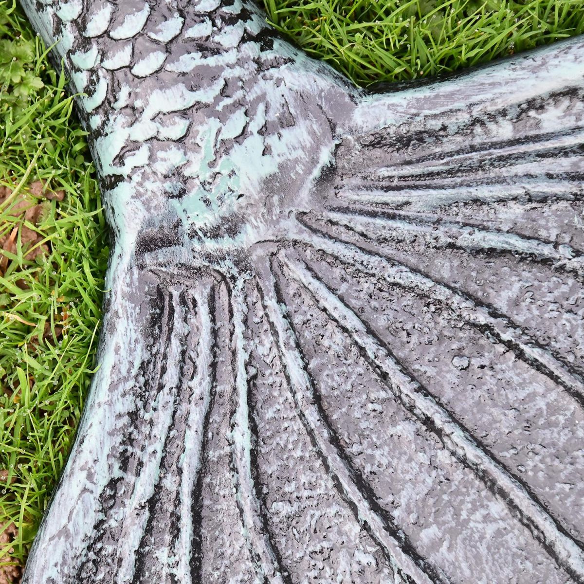 Close-up of the Verdigris Fluke on the Mermaid