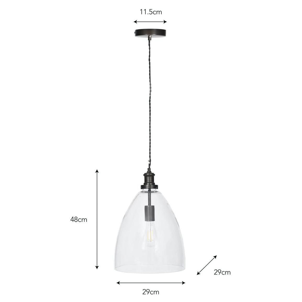 Dimensions Antique Bronze Steel Bullet Pendant Light