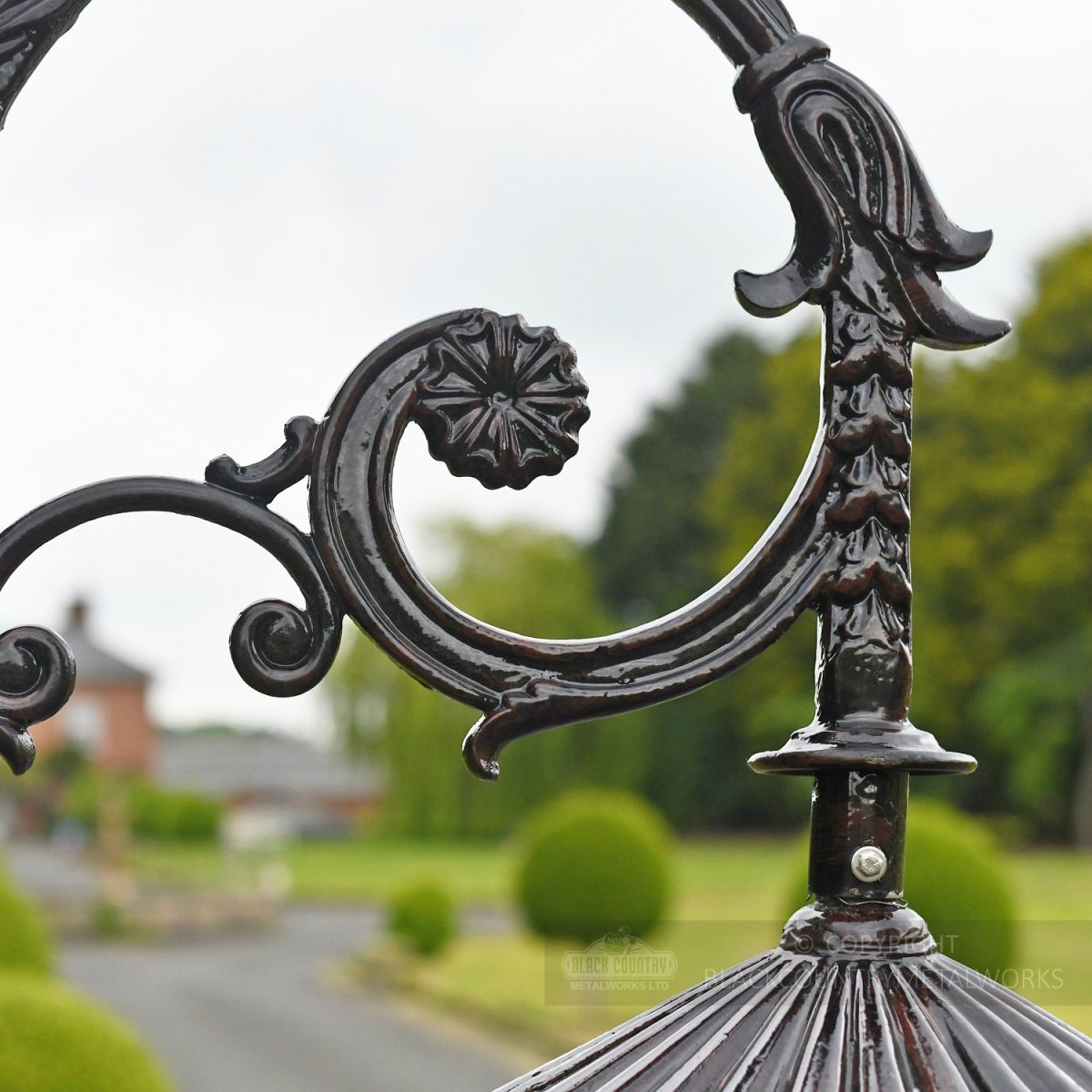 Antique Brown Lamp Post Gothic Scroll Work