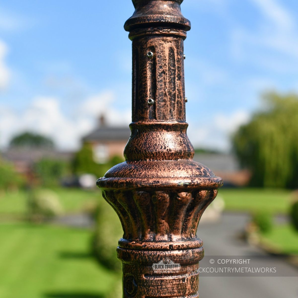 Antique Copper Cast Iron Lamp Post Column