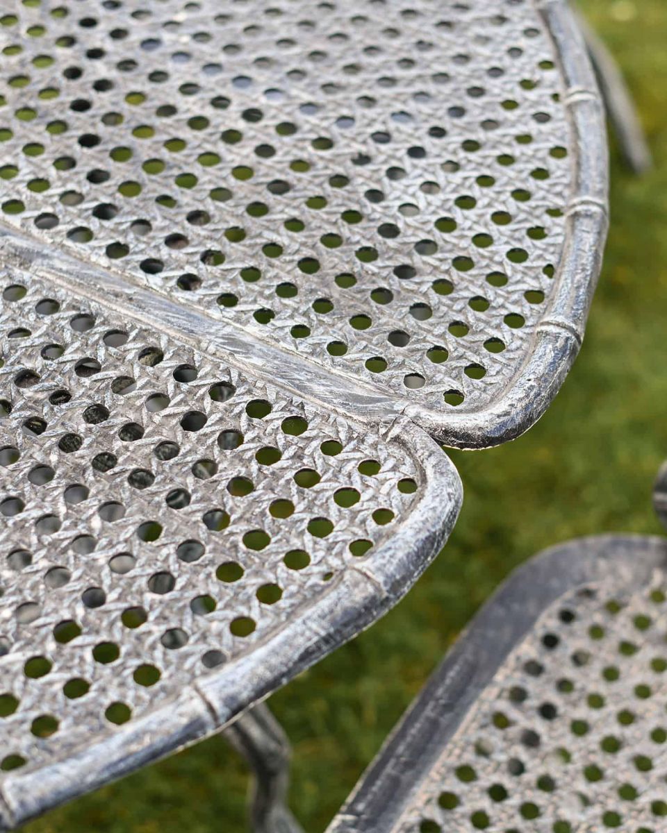 Close-Up of Antique Cream "Riverhill" Four Seater Dining Set