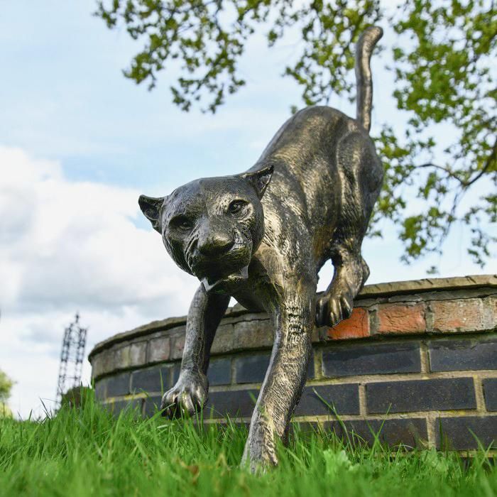 Antique Gold Cougar Sculpture in Situ