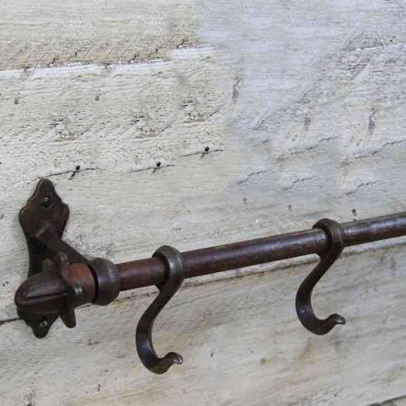 Antique Iron 4 Hook Coat Rack