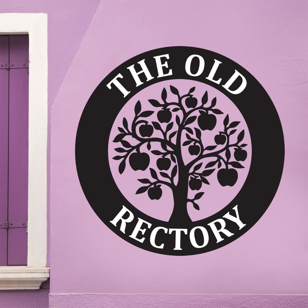 Steel Address Sign With Apple Orchard Design 