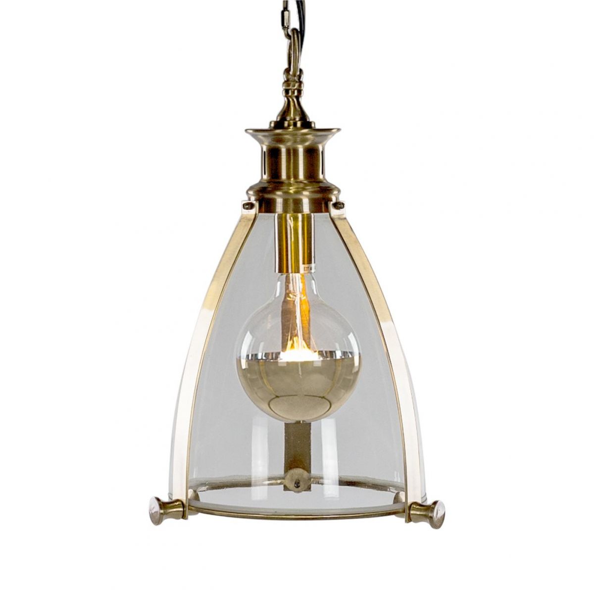 Arched Frame Hanging Pendant Light in a Brass Finish 