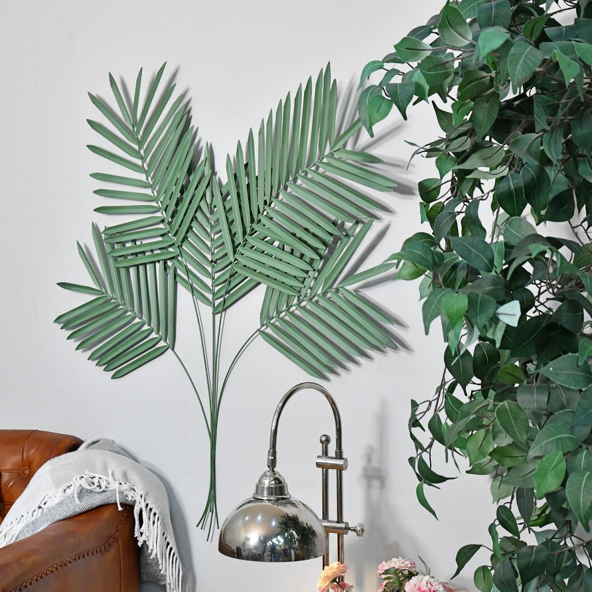 "Areca Palm" Leaves Wall Art in Situ