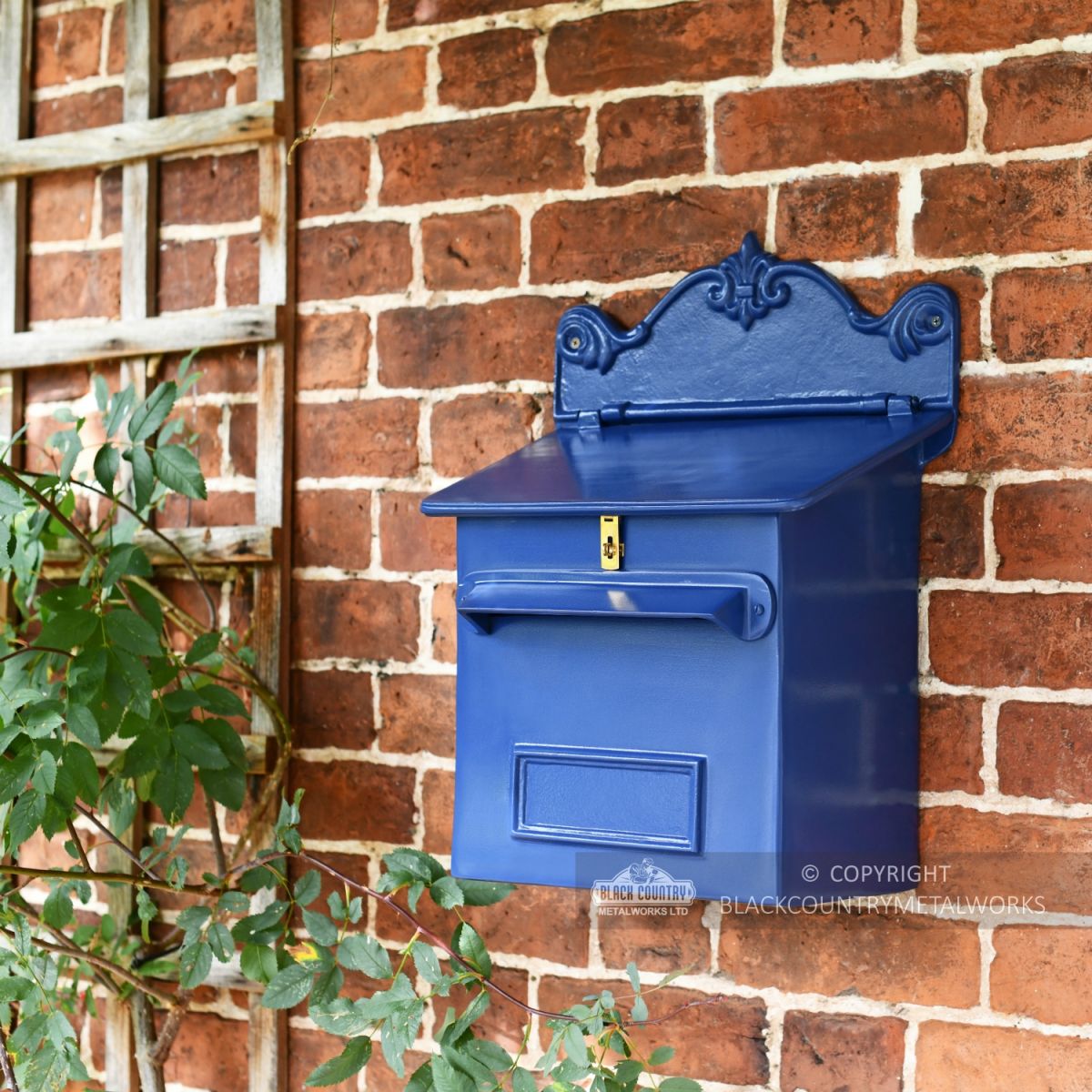 Azure Sky Goldhay Secure Post and Parcel Box Fitted to brick wall