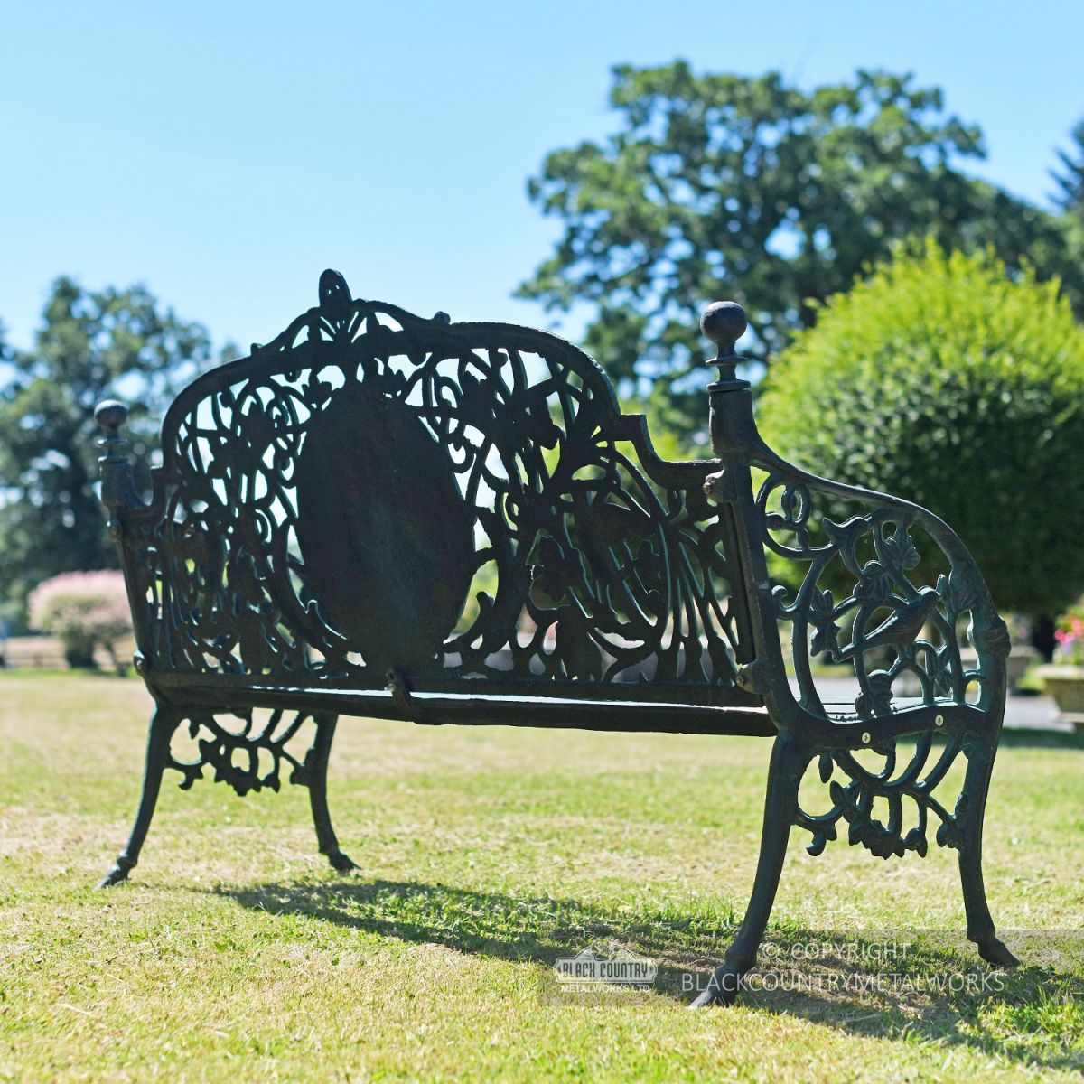 Back Of Large Rustic "Artemis" Ornate Bench
