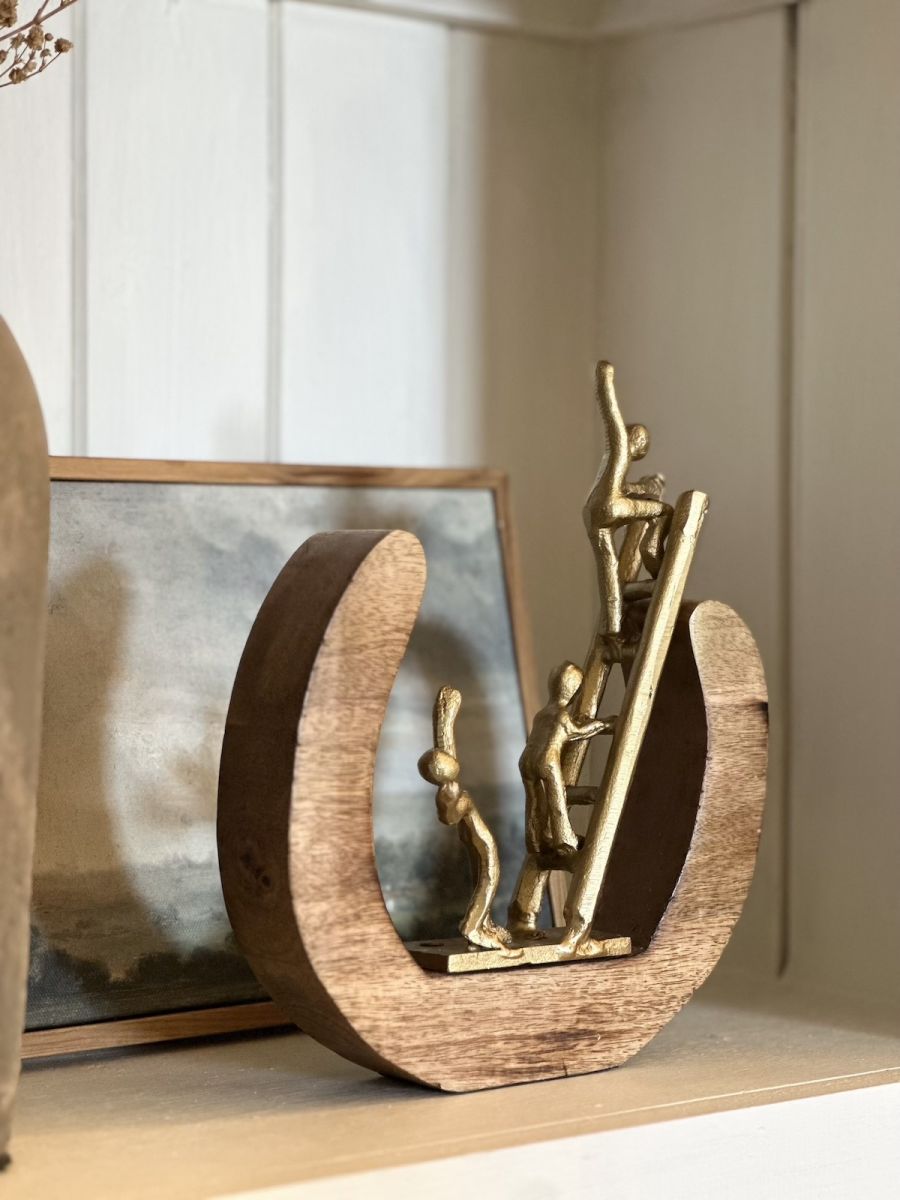 Back view of home decor art sculpture
