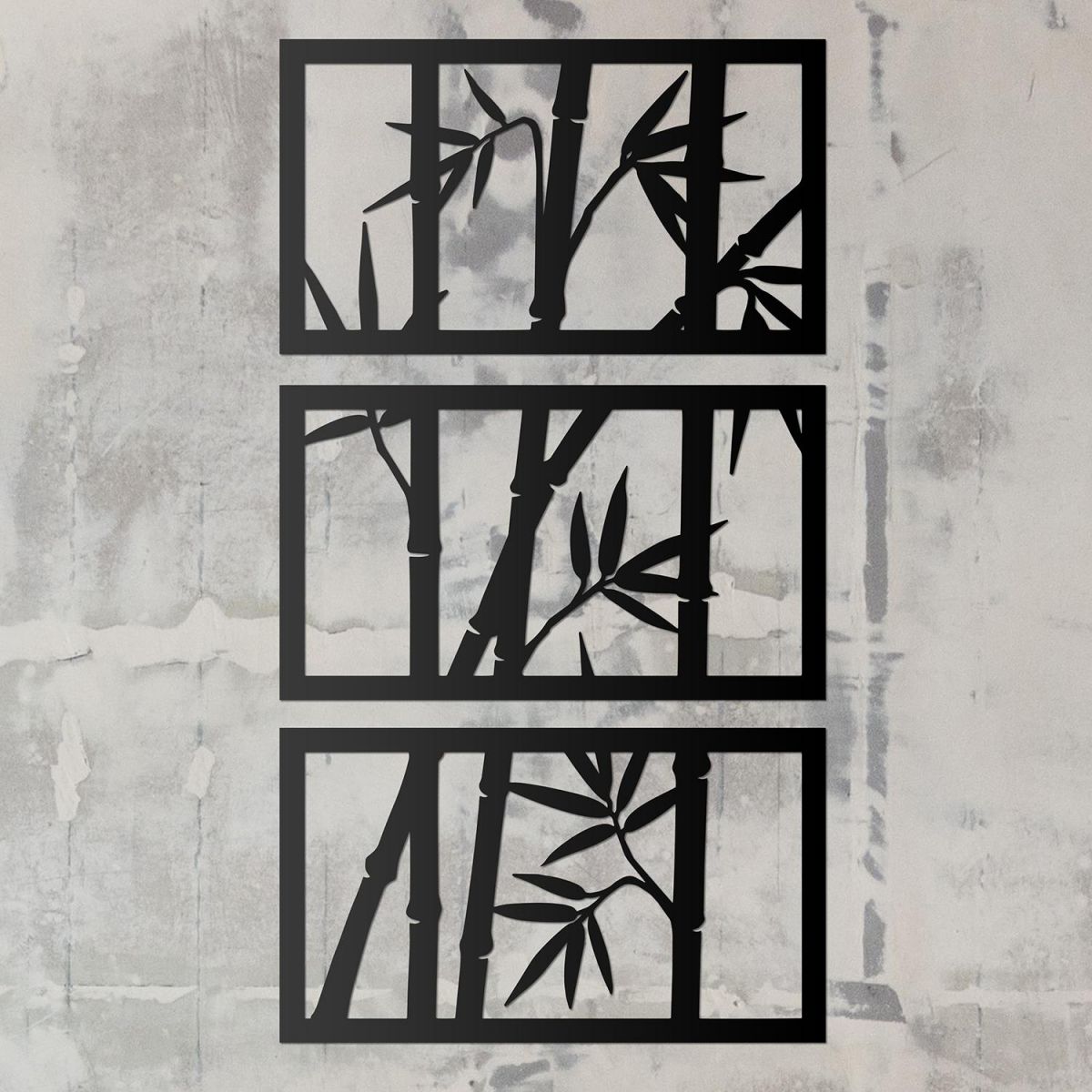 Bamboo Wall Art on a Rustic Wall