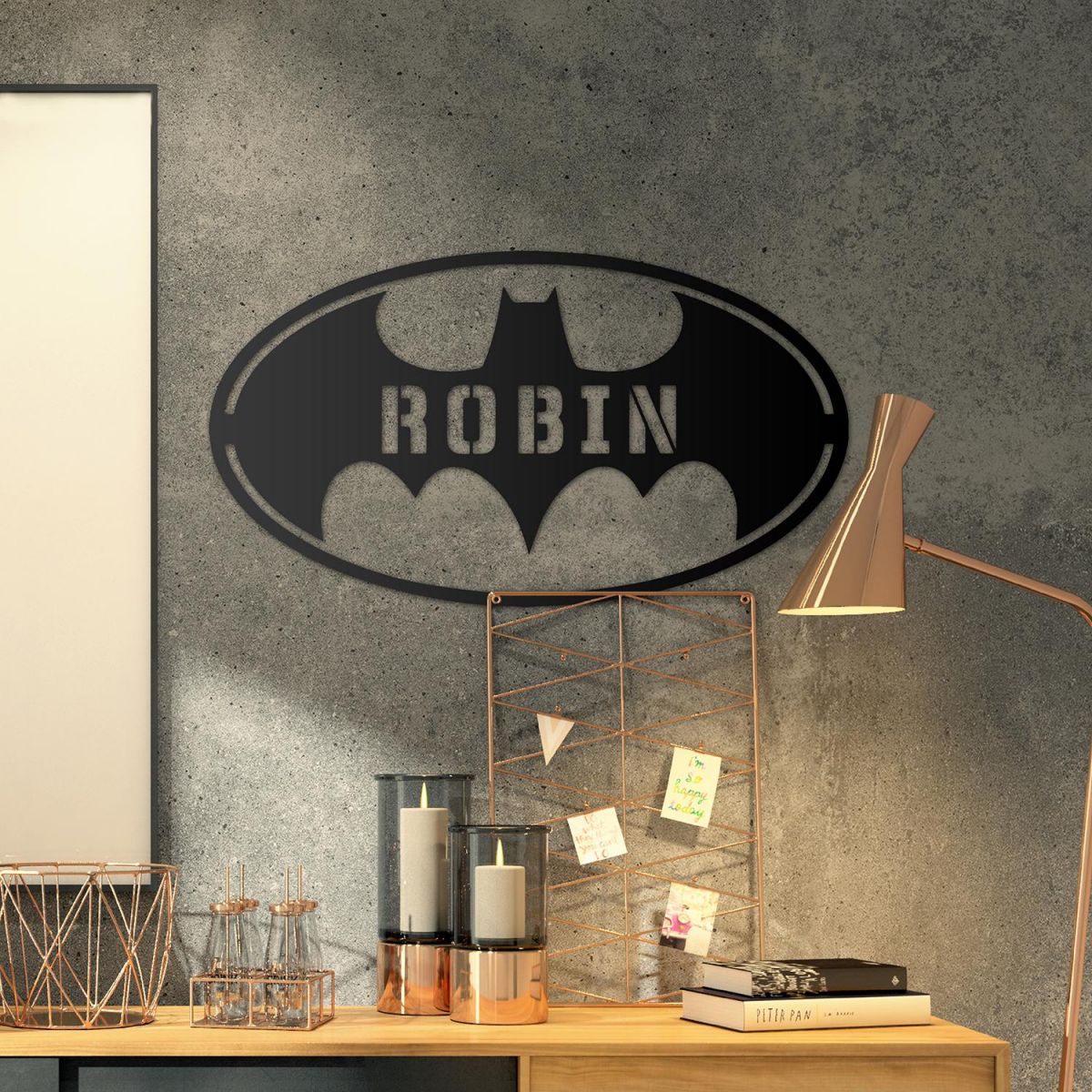 "Batman" Personalised Wall Art in Situ in the Office