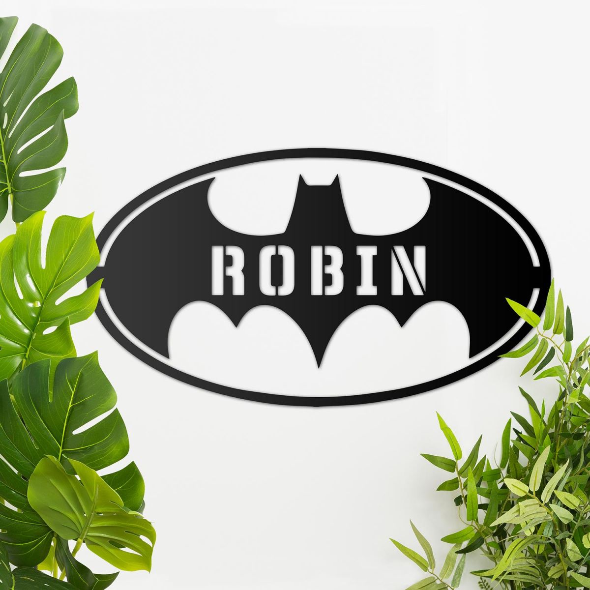 "Batman" Personalised Wall Art Finished in Black