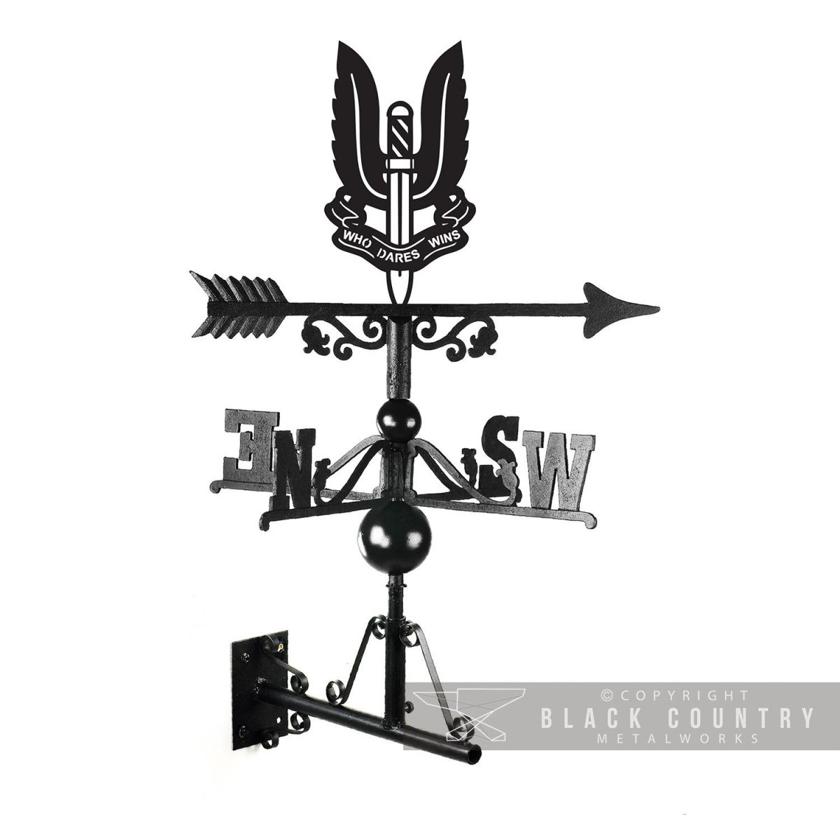 Special Air Service Regiment Weathervane Finish in a Black Finish