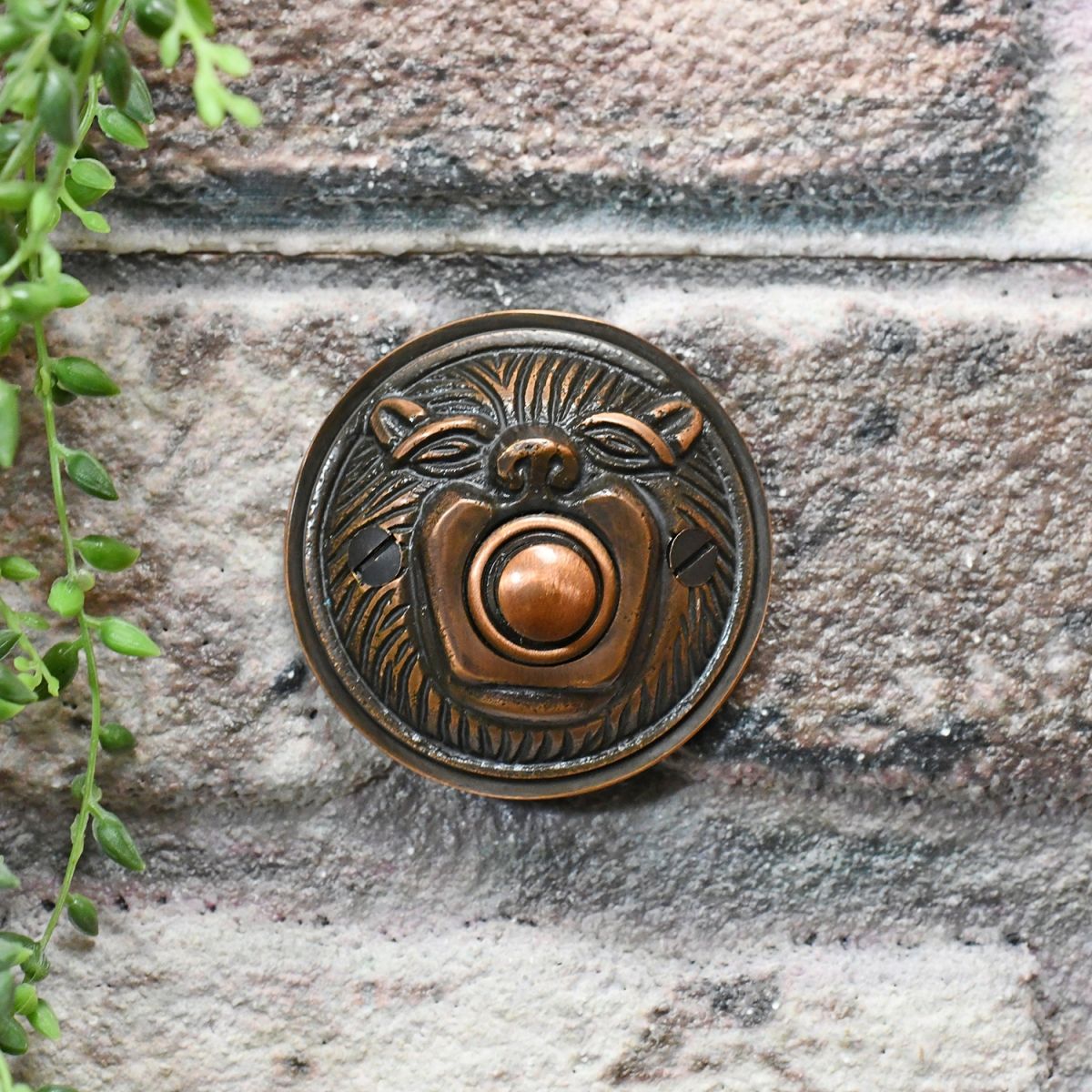 Traditional lion door bell push button